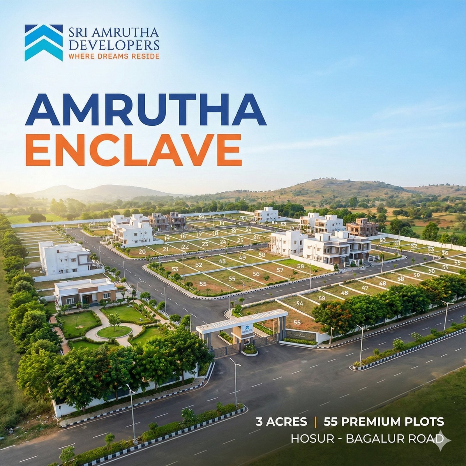 Amrutha Enclave - HNTDA approved residential plots in Hosur